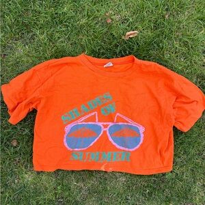 Orange 'Shades of Summer' Cropped T-Shirt